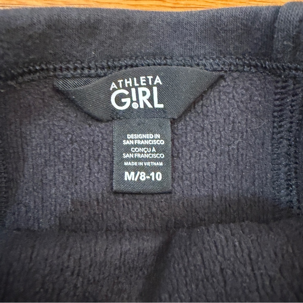 Athleta Girl Cozy Karma Sweatshirt Pullover Turtle Neck in Black - Size M/8-10 - Picture 5 of 6
